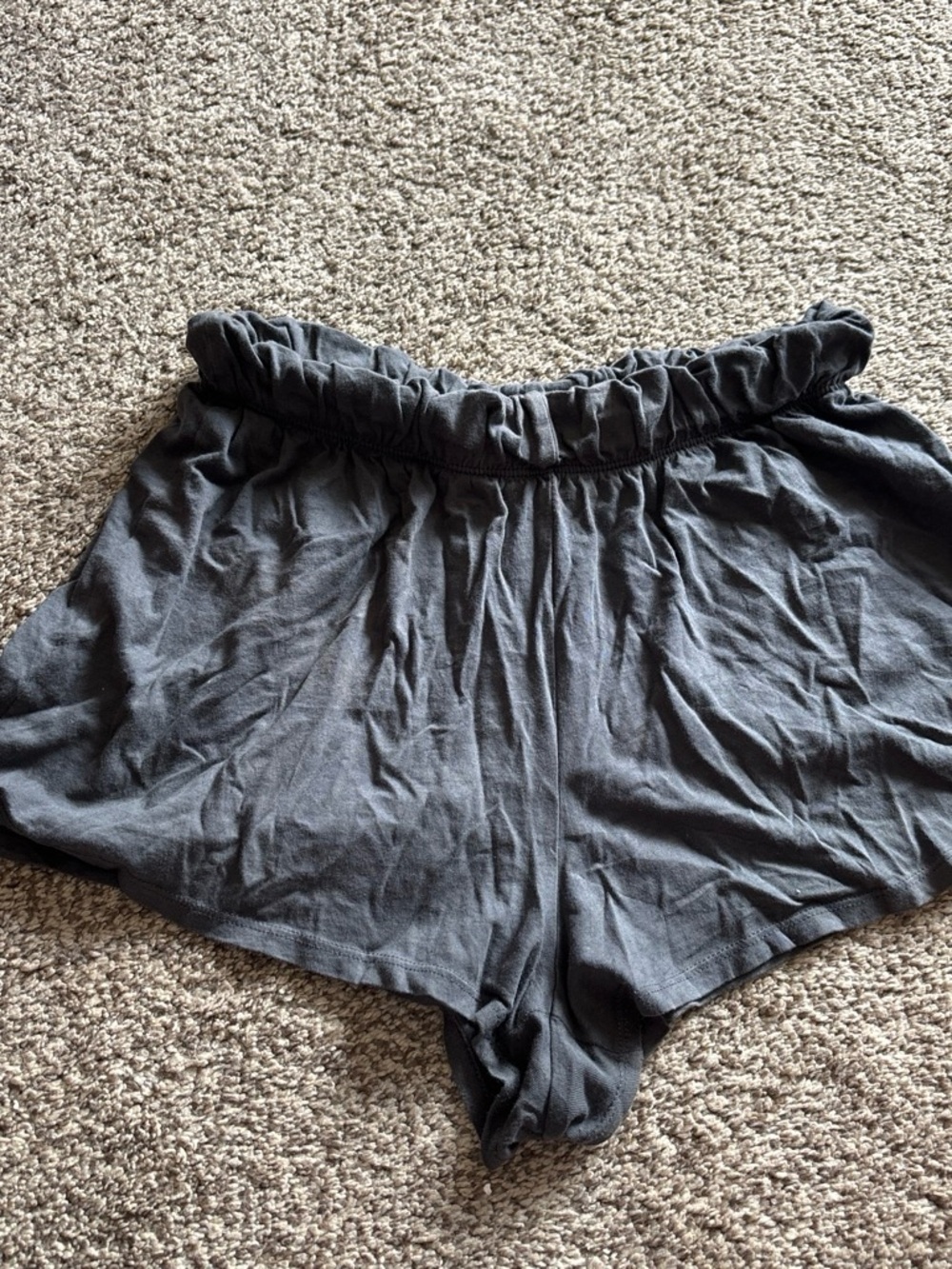 wild fable charcoal elastic ruffle-waist shorts